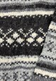 VINTAGE KNITTED JUMPER ABSTRACT PATTERNED GRANDAD SWEATER