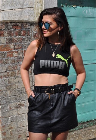 90'S PUMA SUPER SHORT ELASTICATED HEM CROP