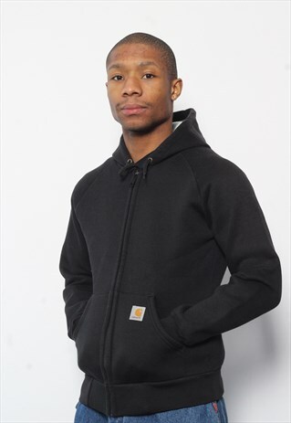 VINTAGE CARHARTT FLEECE LINED FULL ZIP HOODIE BLACK