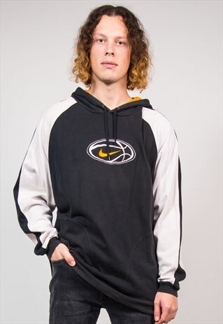 VINTAGE 90'S BLACK NIKE SPORTS SWEATSHIRT OVERSIZE HOODIE