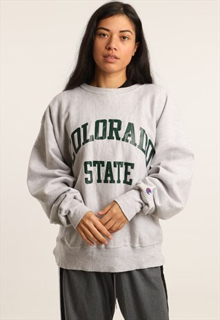 VINTAGE CHAMPION PRINT COLLEGE SWEATSHIRT