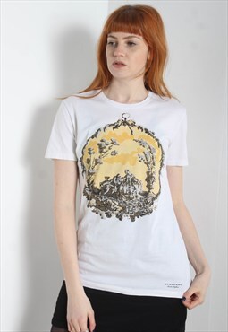 Burberry Womens Made In Italy Graphic T-Shirt - White
