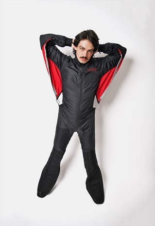 SKYDIVE SUIT BLACK RED BY SKAY LARK ONE PART SKYDIVING 