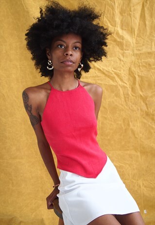 VINTAGE 90 PINK KNIT CROP TOP