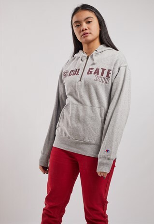 VINTAGE CHAMPION 1/4 ZIP COLGATE HOODIE