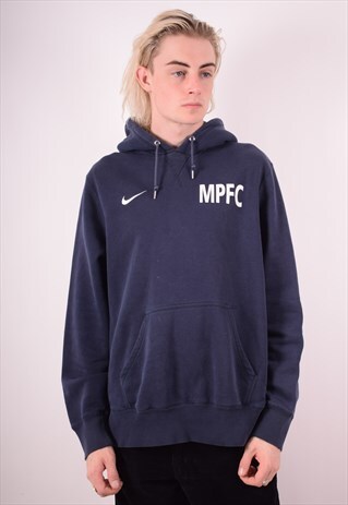 NIKE MENS VINTAGE HOODIE JUMPER XL BLUE 90S
