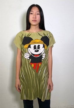 Vintage 80s Mickey Mouse Safari green t-shirt original merch