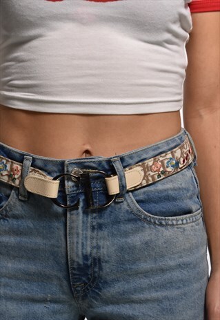 CHRISTIAN DIOR EMBROIDERED MONOGRAM BELT