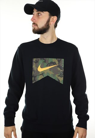 VINTAGE NIKE CAMO SWOOSH SWEATSHIRT JUMPER