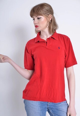 VINTAGE POLO RALPH LAUREN FITTED POLO RED