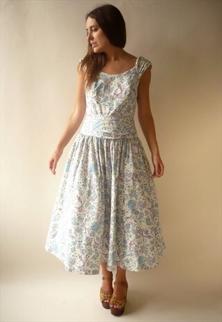 1980'S DOES 1950'S VINTAGE LAURA ASHLEY PROM DRESS