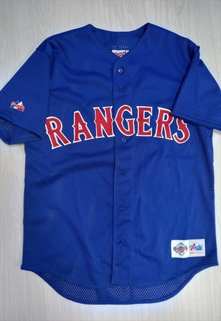 RANGERS BASEBALL SHIRT COBALT BLUE SHORT SLEEVED