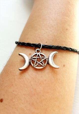 PENTAGRAM CHARM BRACELET BLACK