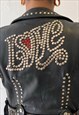 VINTAGE 90S PUNK LEATHER VEST IN BLACK WITH STUDS