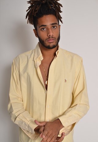 VINTAGE POLO RALPH LAUREN LONG SLEEVE SHIRT YELLOW