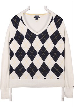 Vintage 90's Tommy Hilfiger Jumper / Sweater Knitted V Neck