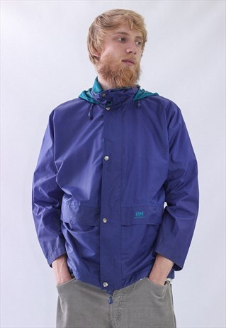 VINTAGE MENS HELLY HANSEN WINDBREAKER RAINCOAT JACKET