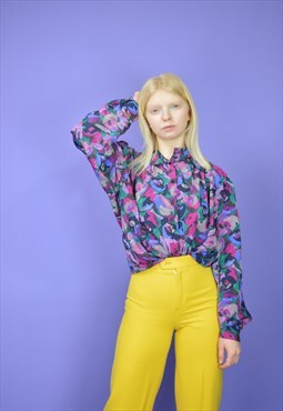 Vintage multicolour graphic 80's long sleeve shirt