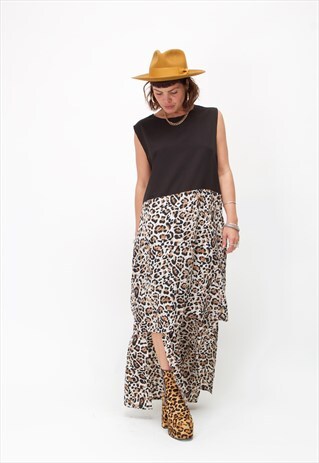 OVERSIZED DRESS IN LEOPARD PRINT WITH POCKETS