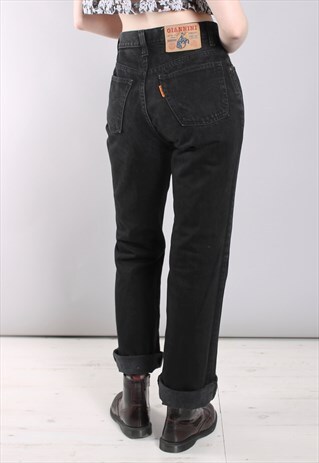 VINTAGE 90S BLACK HIGH WAISTED BOOTCUT JEANS