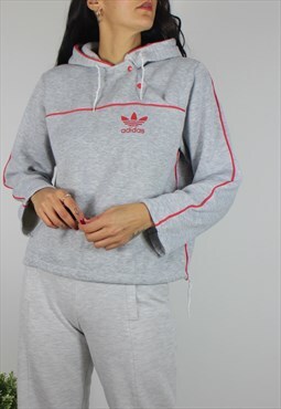 Vintage Adidas Crop Sweatshirt Jumper w Logo Front