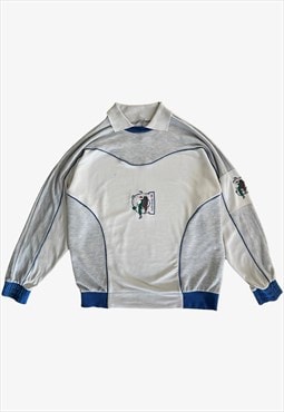 Vintage 90s Adidas Kickboxing Collared Sweatshirt