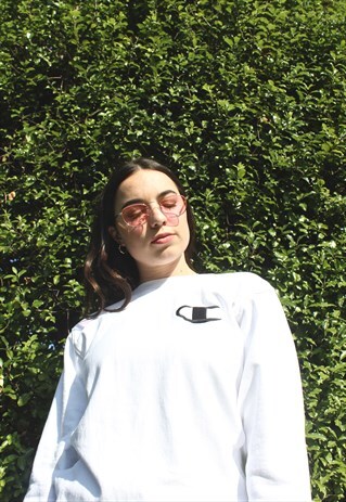 90'S RETRO WHITE SPELL-OUT SWEATSHIRT