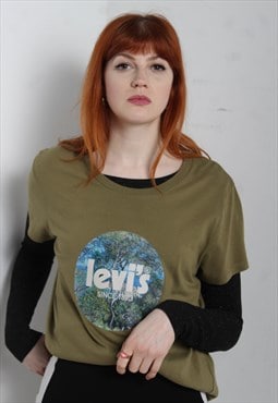 Vintage Levis T-Shirt Top Green