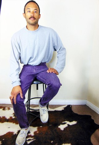 GUESS 90S CLASSIC HIGH RISE PURPLE ACID MINERAL WASH JEANS