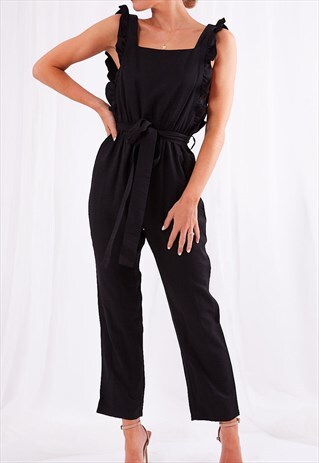 EFFIE BACKLESS JUMPSUIT - BLACK