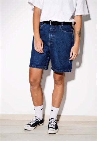 ESPRIT DENIM SHORTS SKATER DARK BLUE JEAN SHORTS 90S GRUNGE