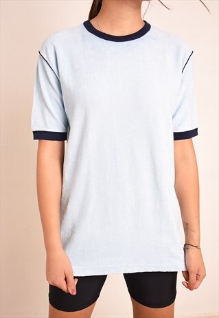 80S RETRO ATHLEISURE SPORTS TERRY T-SHIRT TEE TOP