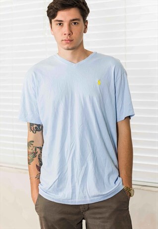 VINTAGE RALPH LAUREN T-SHIRT LOGO 90S L 6.6