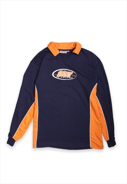 Navy and orange long sleeved '90s sports top