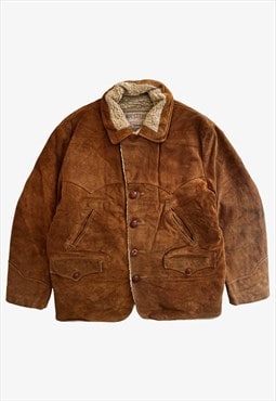 Vintage 70s Men's Schott Western Brown Leather Jacket