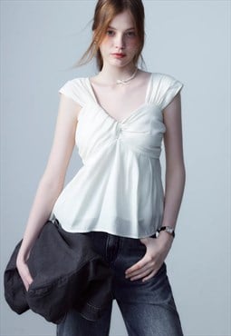 Women's Solid color V-neck vest  SS24 VOL.3