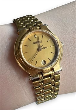 Vintage Gucci Watch round face Gold plated