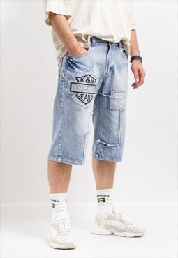 Y2K jorts men vintage denim shorts baggy hip hop size L