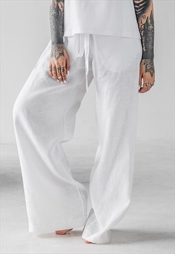 White linen women pants jugi