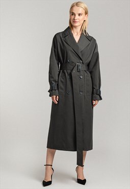 Dark grey trench coat