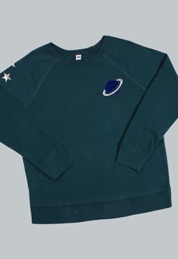 Vintage 90's Sweatshirt Green USA Jumper Medium