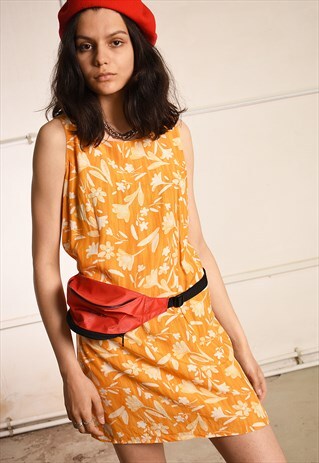 90'S RETRO FLORAL PRINT PARIS CHIC FESTIVAL MINI DRESS