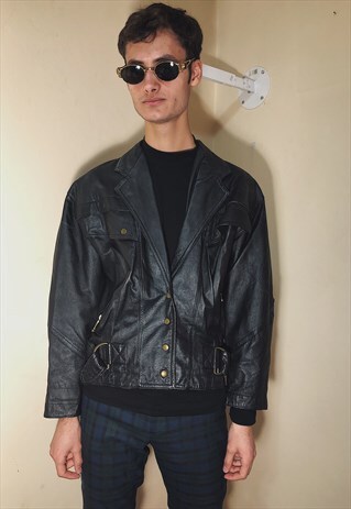 VINTAGE 80S ROCKABILLY LEATHER JACKET