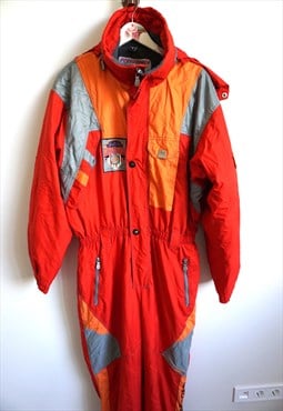 Vintage Onepiece Skiing Ski Suit Overall Jumpsuit Jacket