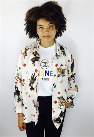 VINTAGE FESTIVAL BOHO POLO LONG SLEEVE SHIRT
