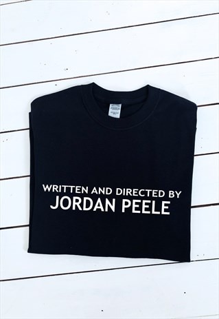 WRITTEN & DIRECTED BY JORDAN PEELE PRINT BLACK T-SHIRT
