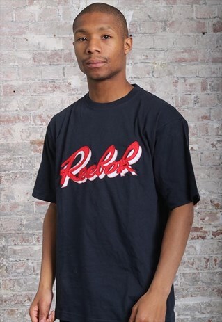 VINTAGE REEBOK LOGO T-SHIRT BLUE