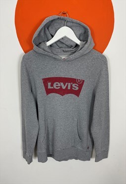 Levis Spell Out Hoodie Grey Small