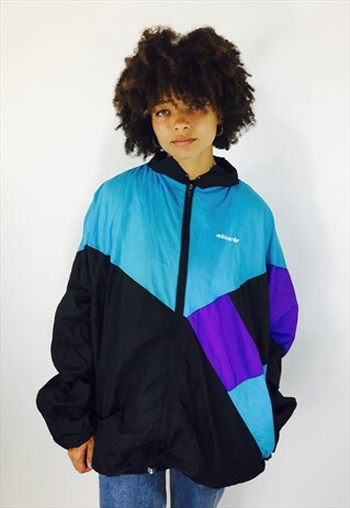 VINTAGE ADIDAS 80S EMBROIDERED SHELL JACKET