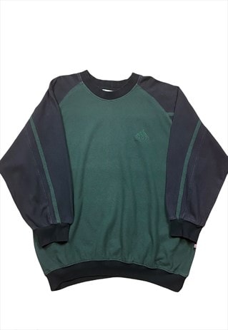Vintage Adidas lightweight black & green jumper medium | GeorgesGarmsUK ...